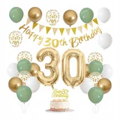 Balony i akcesoria - Balony 30 Urodziny Zestaw Boho Toper Girlanda X 2 Confetti - miniaturka - grafika 1