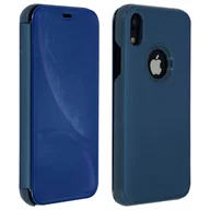 Etui i futerały do telefonów - Etui z klapką, lustrzane etui do Apple iPhone XR, stojące etui – niebieskie - miniaturka - grafika 1