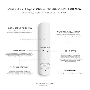 Dr Ambroziak Regenerujący krem ochronny SPF50 50 ml - Balsamy i kremy do opalania - miniaturka - grafika 3