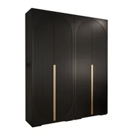 Szafy - Szafa przesuwna Garderoba MANHATTAN RYFEL 5 200 gł. 47 czarny - miniaturka - grafika 1