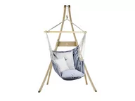 Fotele ogrodowe wiszące - Koala Zestaw hamakowy fotel AHC-12 ze stojakiem drewnianym Atlas jeans fotel AHC-12+stojak Atlas 5907564664738 - miniaturka - grafika 1