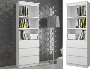 REGAŁ BIUROWY R 60 cm CLP 3 SZUFLADY 2 PÓŁKI BIAŁY - Regały biurowe - miniaturka - grafika 7