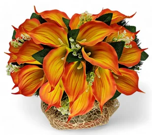 STROIK NA POMNIK KOMPOZYCJA KWIATOWA NA GRÓB SERCE Z OBCIĄŻENIEM - Sztuczne kwiaty - miniaturka - grafika 1