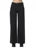 Spodnie damskie - PIECES CZARNE JEANSY DŁUGIE PROSTE WYSOKI STAN BAWEŁNA 32/30 XQA - miniaturka - grafika 1