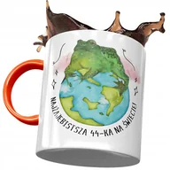 Kubki - Kubek Pomarańczowy na Urodziny 44 44te 44-te z Nadrukiem ze Zdjęciem + Opakowanie na prezent (wzór 02) - miniaturka - grafika 1