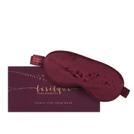 Akcesoria do bielizny - LE SILQUE Opaska na oczy z jedwabiu z kryształkami - BURGUNDY - miniaturka - grafika 1