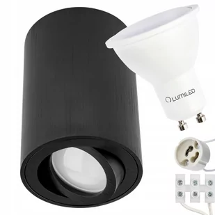 Oprawa Natynkowa HALOGENOWA Tuba Spot OH36L Okrągła Ruchoma Czarna 115mm KOBI + LED GU10 6W 3000K Lumiled - Oprawy, klosze i abażury - miniaturka - grafika 1