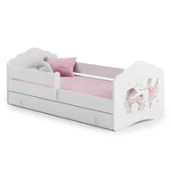 Łóżka dla dzieci i młodzieży - Łóżko dziecięce FALA z szufladą i barierką 160x80 Dziewczynka z jednorożcem - miniaturka - grafika 1