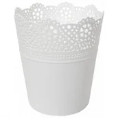 Donice - Prosperplast Doniczka Lace fi 11 2 cm biała - miniaturka - grafika 1