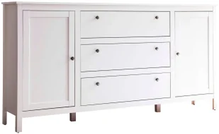 Biała Duża Komoda Z 3 Szufladami I 2 Szafkami F6-R69 - Komody - miniaturka - grafika 1