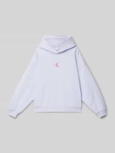 Bluza z kapturem z nadrukiem z logo - Bluzy dla dziewczynek - miniaturka - grafika 1