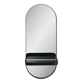 Lustra - Metalowa półka z lustrem Olbia, stal, czarna, 25x12x60 cm - miniaturka - grafika 1