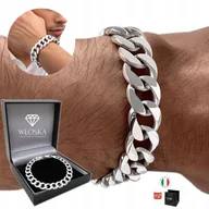 Bransolety męskie - GRUBA Bransoletka Srebrna Męska PEŁNA 13mm SREBRO 925 Pancerka Na Prezent - miniaturka - grafika 1