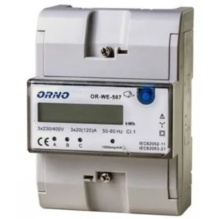 Orno Licznik zużycia energii elektrycznej 3F 3x20(120)A OR-WE-507 - Liczniki energii elektrycznej - miniaturka - grafika 1