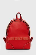 Plecaki - Love Moschino plecak damski kolor czerwony mały z aplikacją - miniaturka - grafika 1