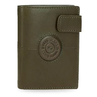 Pepe Jeans Cracker Portfel pionowy z zamknięciem zielonym 8.5x10,5x1 cms Skóra, Zielony, Talla única, Portfolio pionowe z zamknięciem kliknięcia - Portfele - miniaturka - grafika 1