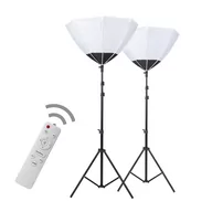 Lampy studyjne - Zestaw 2 lamp Chrome  Lanterns 60cm 170W - miniaturka - grafika 1