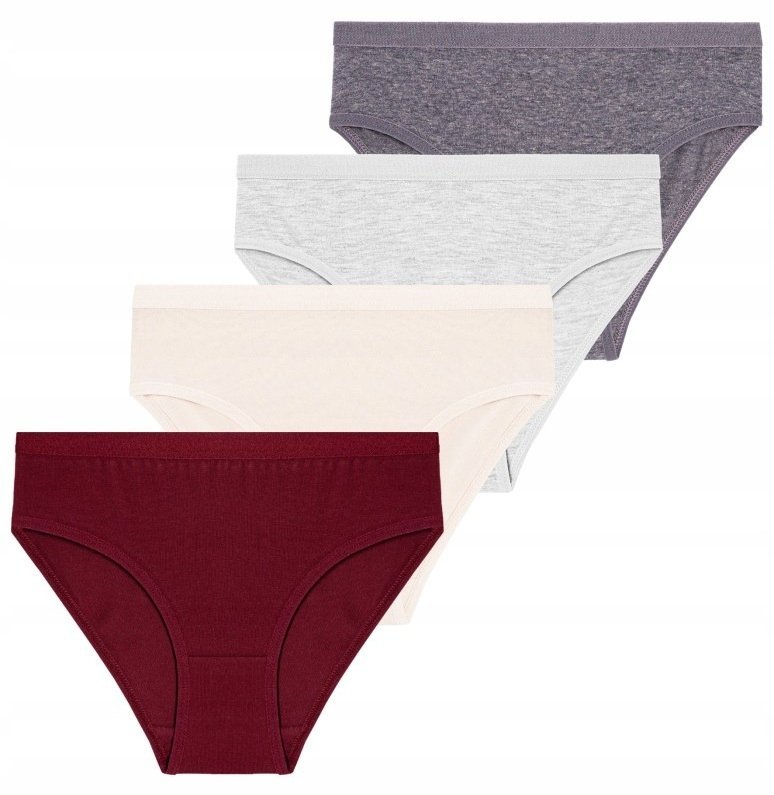 4X FIGI DZIEWCZĘCE BAWEŁNIANE KLASYCZNE MELANŻOWE WYGODNE MORAJ 134-140