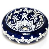 Umywalki - Meksykańska umywalka Felisa do montażu na blacie – okrągła umywalka łazienkowa nablatowa 40 x 13,5 cm Ręcznie wykonana umywalka ceramiczna - miniaturka - grafika 1