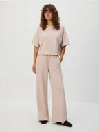 Spodnie damskie - Reserved - Bawełniane spodnie dresowe - pastelowy róż - miniaturka - grafika 1