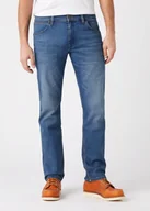 Spodnie męskie - WRANGLER GREENSBORO MĘSKIE SPODNIE JEANSOWE GREEN TWIST W15QXP409-W31 L32 - miniaturka - grafika 1