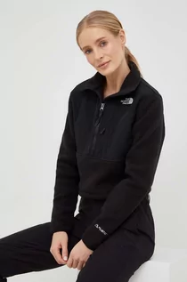 Bluzy damskie - The North Face bluza WOMENS DENALI CROP damska kolor czarny - grafika 1