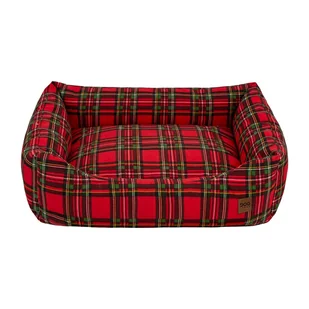 Legowisko Dogguru z motywem świątecznym, krata, czerwone - Drapaki dla kotów - miniaturka - grafika 1
