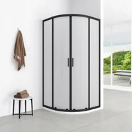 Kabiny prysznicowe - Aptel AQ.100-501108 / AQUAFORM / AZUL / KABINA PÓŁOKRĄGŁA 90/185 BLACK MATT, SZKŁO MROŻONE FABRIC 5MM EASY CLEAN / - miniaturka - grafika 1