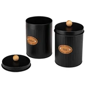 Pojemniki kuchenne - Komplet 2 pojemniki SIMO COFFEE TEA czarny kawa herbata - miniaturka - grafika 1