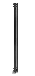 SAPHO Grzejnik łazienkowy PILON 12,2x180 cm 310W z wieszakami na ręczniki kolor CZARNY MAT IZ124T - Grzejniki łazienkowe - miniaturka - grafika 1