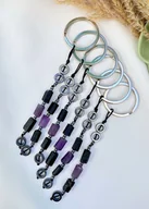 Breloki - Brelok Czarny Turmalin, Ametyst i Hematyt - miniaturka - grafika 1