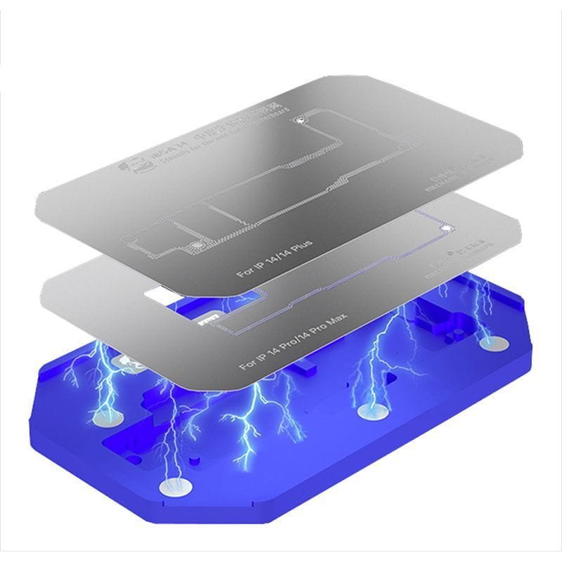 Platforma, podstawka Mechanic iBGA 14 z sitami do pozycjonowania reballingu płyty głównej do iPhone z serii 14