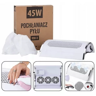 Pochłaniacz pyłu do manicure i pedicure 858-5 3 wiatraki 45W biały - Pozostałe urządzenia kosmetyczne Pochłaniacz pyłu do manicure i pedicure 858-5 3 wiatraki 45W biały - Pozostałe urządzenia kosmetyczne - miniaturka - grafika 1