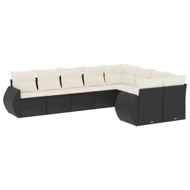 Zestaw mebli ogrodowych z rattanu PE czarny, wymiary: 62x62x69 cm, 55x62x69