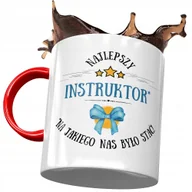 Kubki - Kubek Czerwony Dla Instruktora Najlepszy Prezent z Nadrukiem ze Zdjęciem+ Opakowanie na prezent (wzór 01) - miniaturka - grafika 1