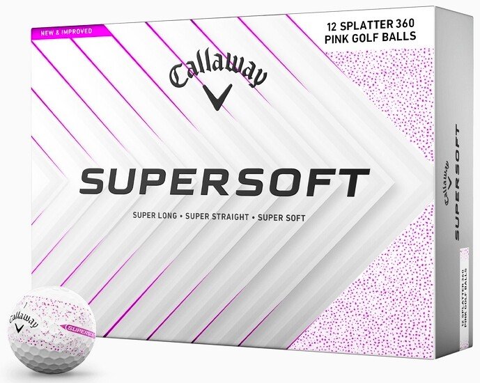 Piłki golfowe Callaway Supersoft 2025 Splatter 360 Pink, 12, Supersoft
