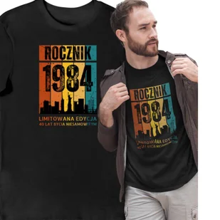 Koszulka na 40 urodziny Rocznik 1984 limitowana edycja czarna L - Koszulki męskie - miniaturka - grafika 1