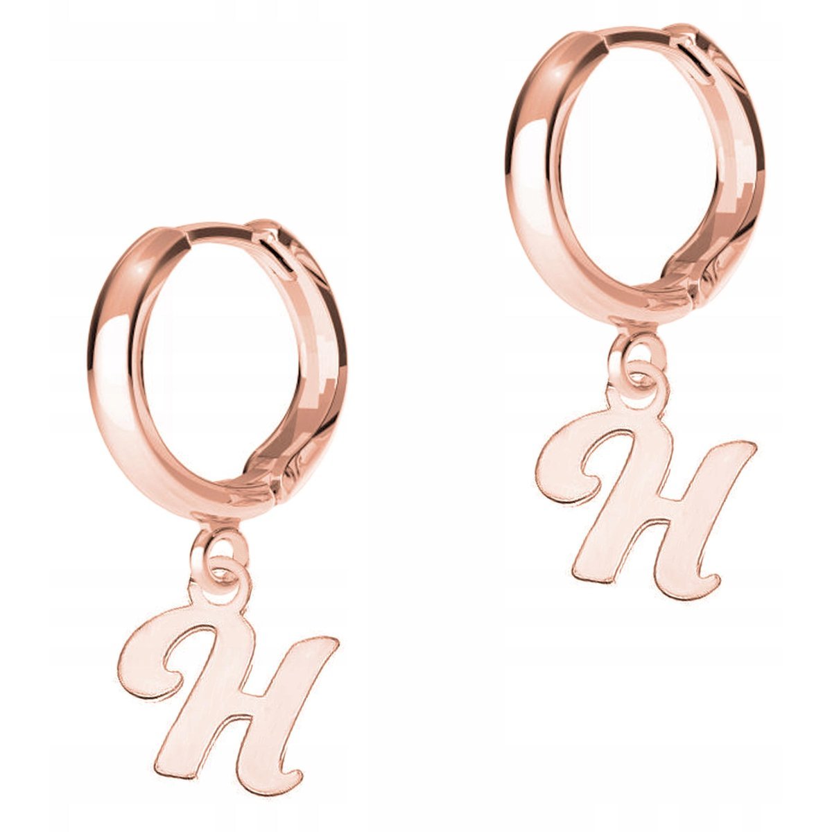 Kolczyki Pozłacane Blaszki z Literkami Litery Inicjały Literki H SREBRO 925
