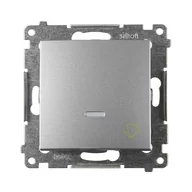 Wyłączniki światła i elektryczne - Simon Przycisk dzwonek podświetlany 54 srebrny - miniaturka - grafika 1