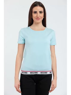 Koszulki i topy damskie - Moschino Koszulka w kolorze niebieskim - grafika 1