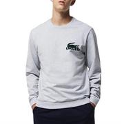 Bluzy sportowe męskie - Bluza Lacoste Cotton Fleece Indoor Sweatshirt SH7477-Y9K - szara - miniaturka - grafika 1