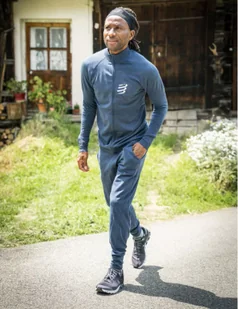 COMPRESSPORT bluza biegowa męska SEAMLESS ZIP SWEATSHIRT mood indigo - Bluzy sportowe męskie - miniaturka - grafika 4