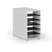 Inne meble biurowe - Szafka za półkami do stołu roboczego PRIMO WHITE, prawa, biały/wenge - miniaturka - grafika 1