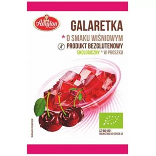 AMYLON (budynie, galaretki,kisiele,cukry, skrobie Galaretka o smaku wiśniowym bezglutenowa BIO - Amylon - 40g BP-8594006668316 - Galaretki - miniaturka - grafika 1