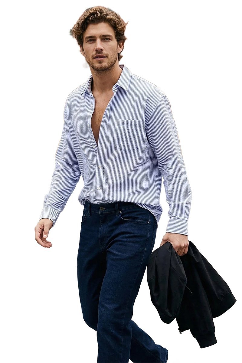 TRENDYOL MAN MĘSKA KOSZULA CASUAL W KRATKĘ Z DŁUGIM RĘKAWEM M 5DA