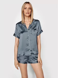 Piżamy damskie - Etam Koszulka piżamowa Chemise 6530904 Granatowy Regular Fit - grafika 1