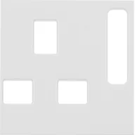 Inne akcesoria elektryczne - Berker Pokrywa do gniazda z uziemieniem standard brytyjski B.Kwadrat biały połysk - miniaturka - grafika 1