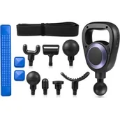 Masażery - Pistolet do masażu wibracyjny z wymiennymi końcówkami i pasem masującym Gymtek - miniaturka - grafika 1