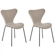 Krzesła - Zestaw 2 krzeseł do jadalni welurowy beżowoszary z czarnym BOONVILLE - miniaturka - grafika 1
