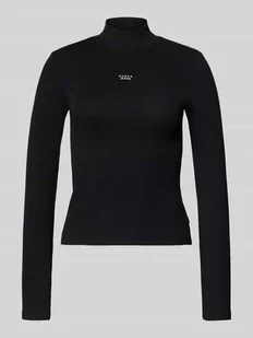 Bluzka z długim rękawem z wyhaftowanym logo - Bluzki damskie - miniaturka - grafika 1